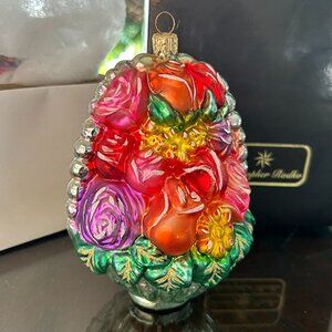Christopher Radko Limited Edition Vintage Collectible "Flower Basket" Ornament